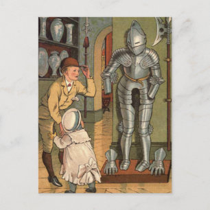 Knight in Armour Vintage Illustration Postcard