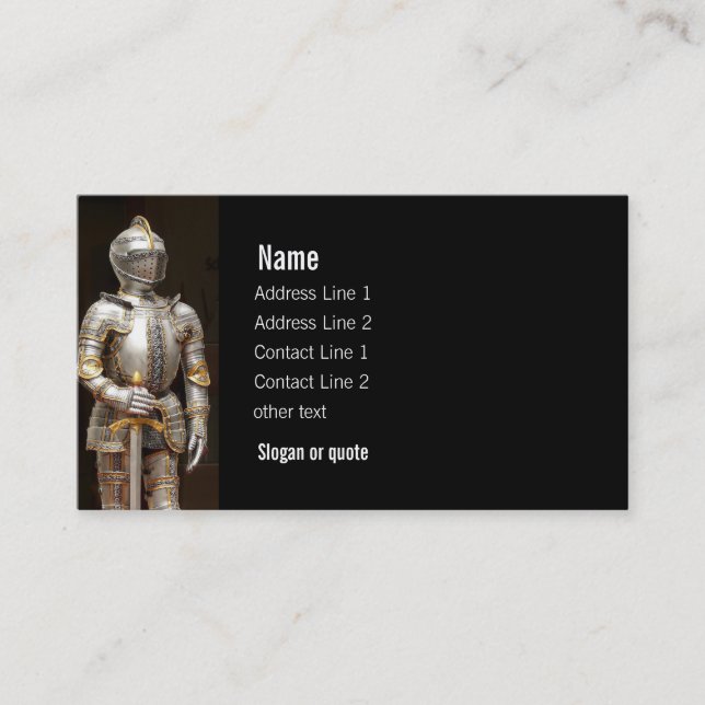 Knight in Shining Armour Business Card (Front)
