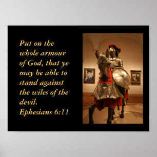 Knight in shining armour!  Gods' protection. Poster
