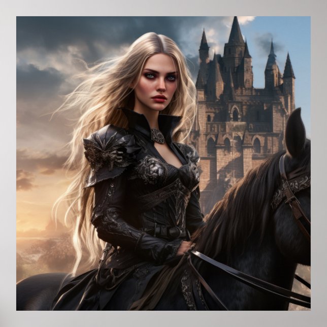 Knight Lady — Mediaeval Fantasy Warrior Woman and  Poster (Front)