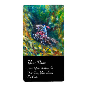 KNIGHT LANCELOT ,HORSE RIDING IN GREEN FOREST