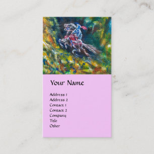 KNIGHT LANCELOT ,HORSE RIDING IN GREEN FOREST BUSINESS CARD