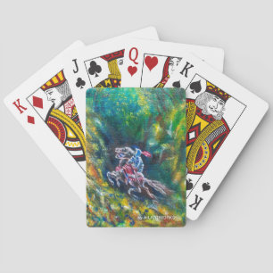 KNIGHT LANCELOT ,HORSE RIDING IN GREEN FOREST PLAYING CARDS