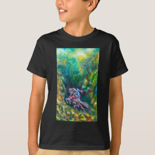 KNIGHT LANCELOT ,HORSE RIDING IN GREEN FOREST T-Shirt