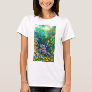 KNIGHT LANCELOT ,HORSE RIDING IN GREEN FOREST T-Shirt