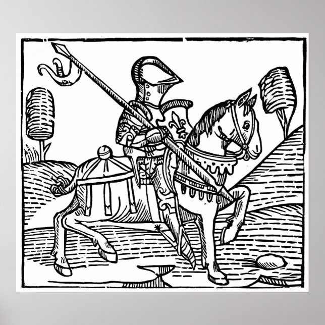 Knight Mediaeval Engraving Poster (Front)