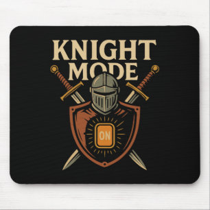 Knight Mode On Funny Medieval Sword Shield Party C Mouse Mat