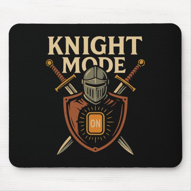 Knight Mode On Funny Medieval Sword Shield Party C Mouse Mat (Front)