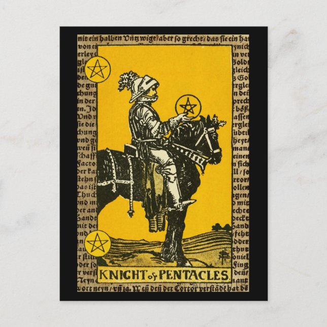 Knight of Pentacles Tarot Postcard (Front)