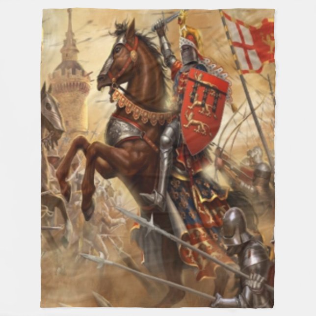 KNIGHT ON HORSE FLEECE BLANKET (Front)