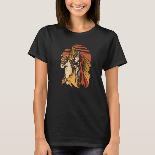 Knight On Horse Medieval Renaissance Fair Premium T-Shirt (Front)