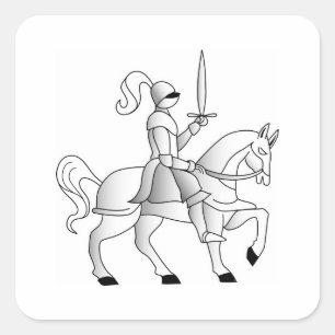 Knight On Horseback Square Sticker