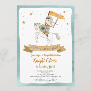 Knight Royal Mediaeval Boy Birthday Invitation