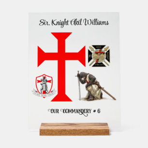 Knight Templar Acrylic Sign