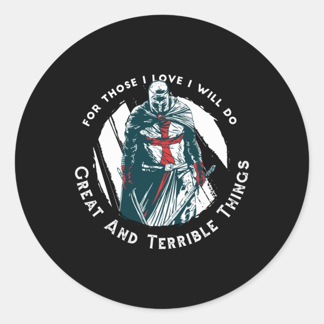 Knight templar classic round sticker (Front)