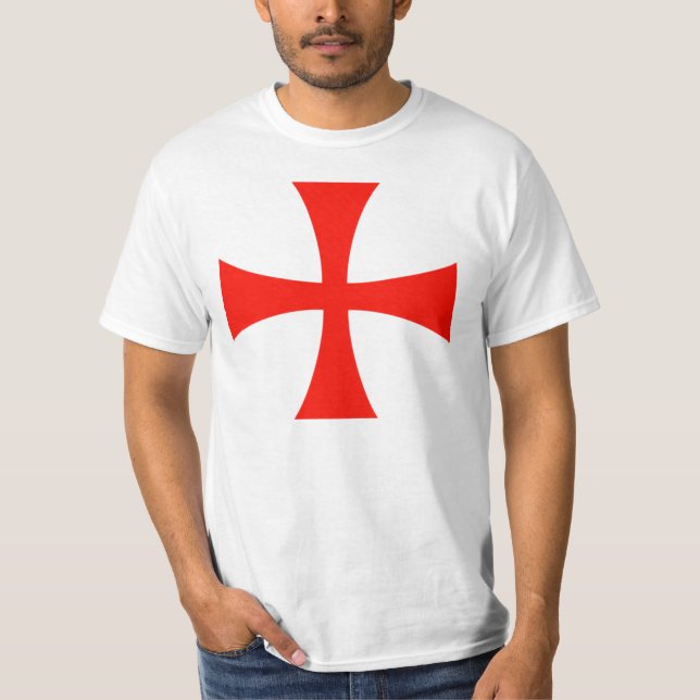 Knight Templar Cross White T-Shirt (Front)