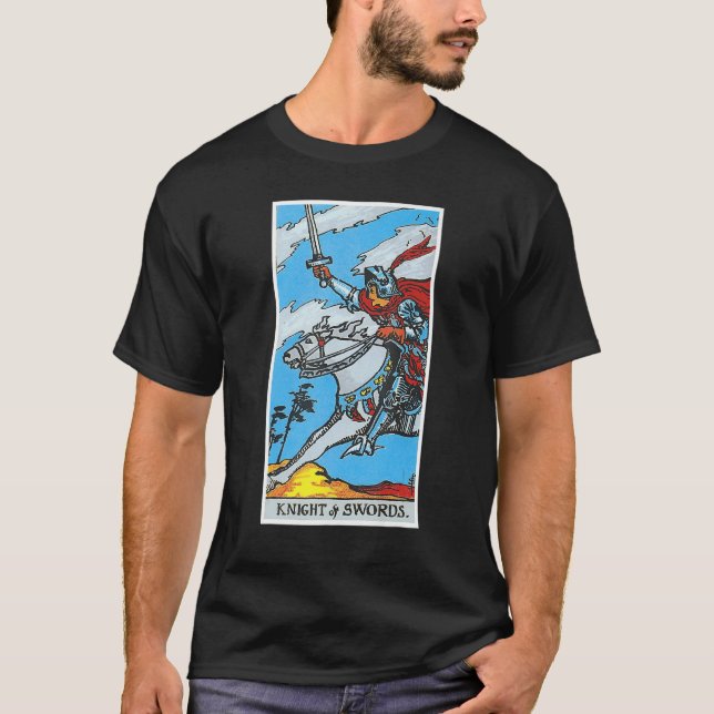 Knight Templar Knight Of Swords Occult Tarot Card  T-Shirt (Front)