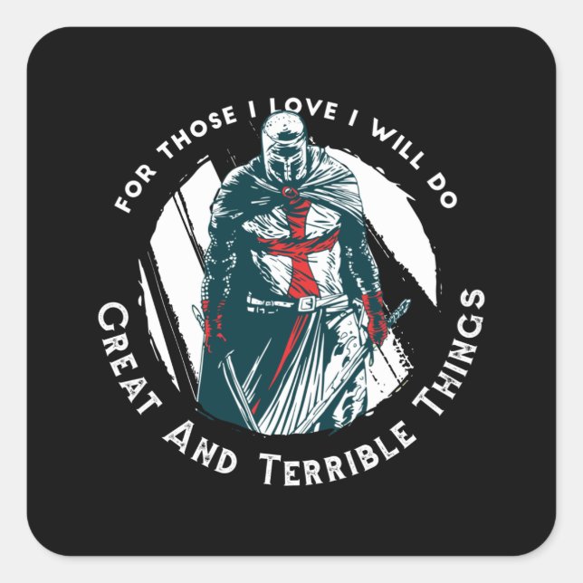 Knight templar square sticker (Front)