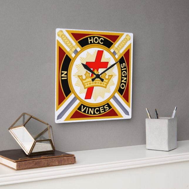 Knight Templar  Square Wall Clock (Office)