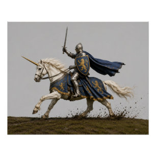 Knight Unicorn Poster