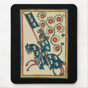 Knight With Eagle Heraldry, 14th Century Mediaeval Mouse Mat