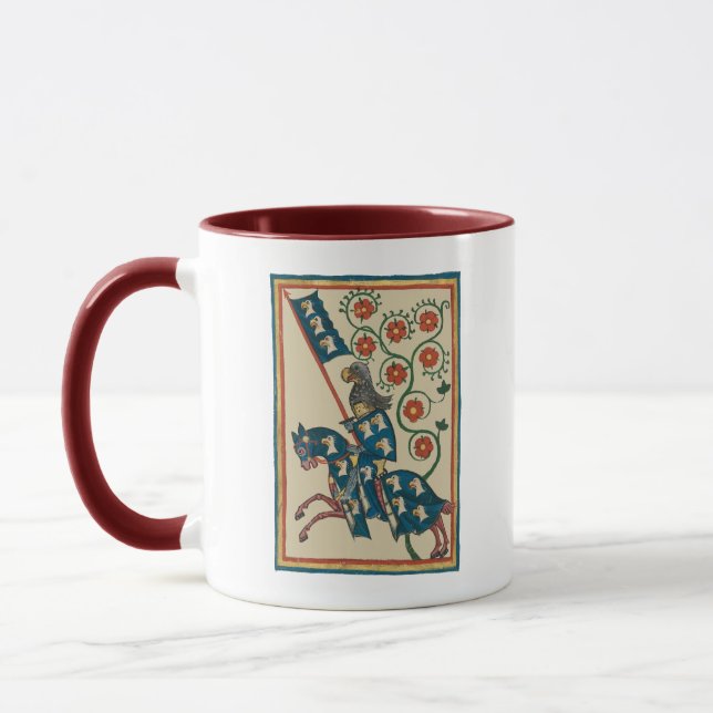 Knight With Eagle Heraldry, 14th Century Mediaeval Mug (Left)