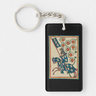 Knight With Eagle Heraldry, 14th Century Medieval Key Ring