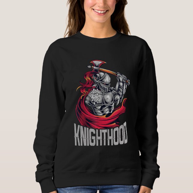 Knightcore Aesthetic  Medieval Fantasy Templar Swo Sweatshirt (Front)