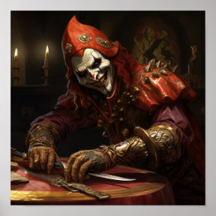 Knighted Jester Poster - Playful and Majestic Artw
