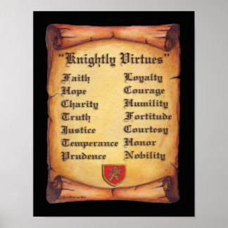 Knightly Virtues Scroll Poster