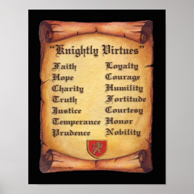 Knightly Virtues Scroll Poster (Front)