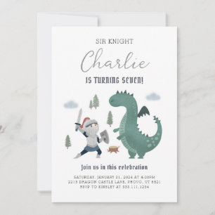 Knights and Dragons Royal Mediaeval Birthday Invit Invitation