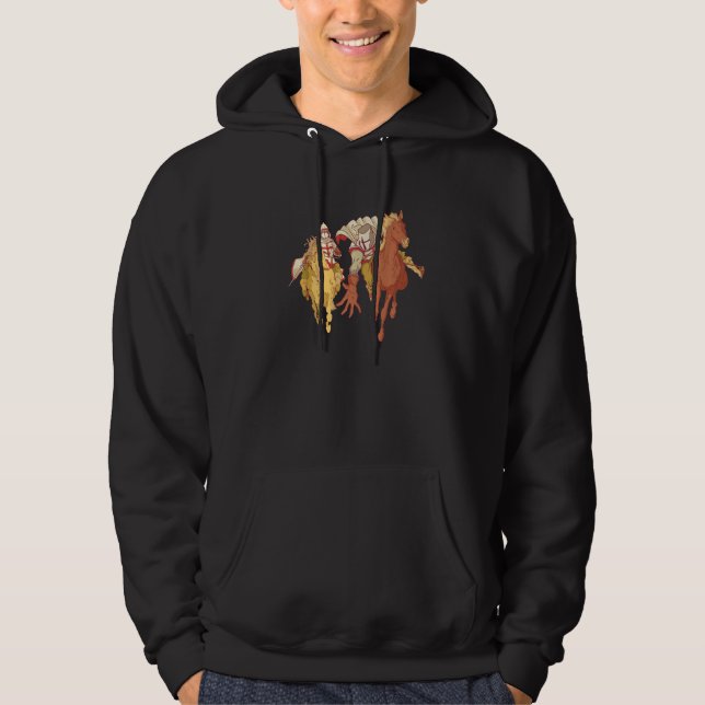 Knights and Horses - Medieval Crusader Renaissance Hoodie (Front)