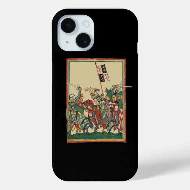 Knights Charging, 14th Century Codex Manesse Case-Mate iPhone Case (Back)