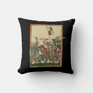 Knights Charging, 14th Century Codex Manesse Cushion
