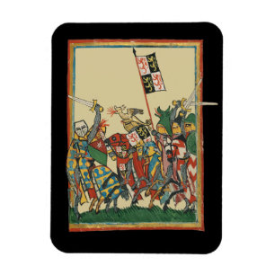 Knights Charging, 14th Century Codex Manesse Magnet