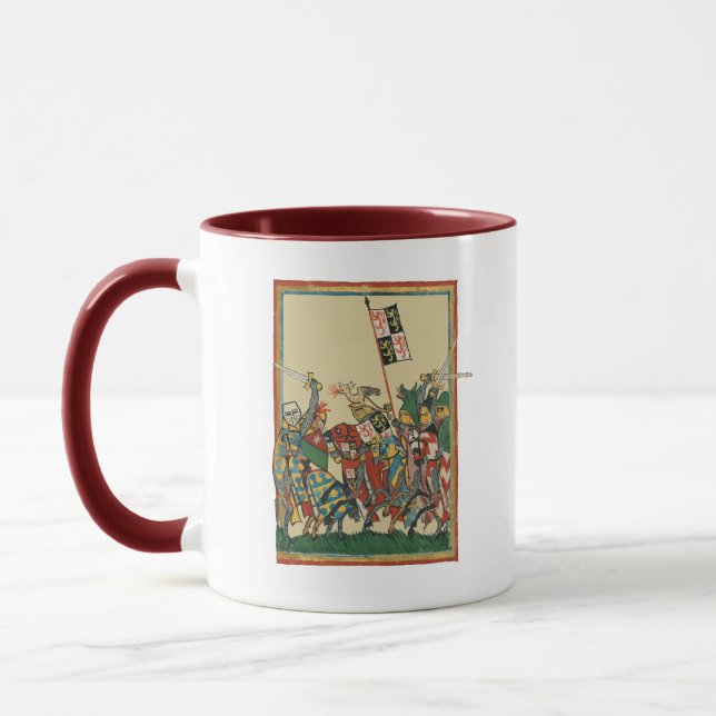 Knights Charging, 14th Century Codex Manesse Mug (Left)