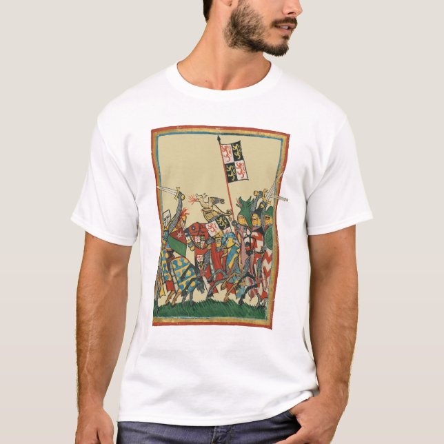Knights Charging, 14th Century Codex Manesse T-Shirt (Front)