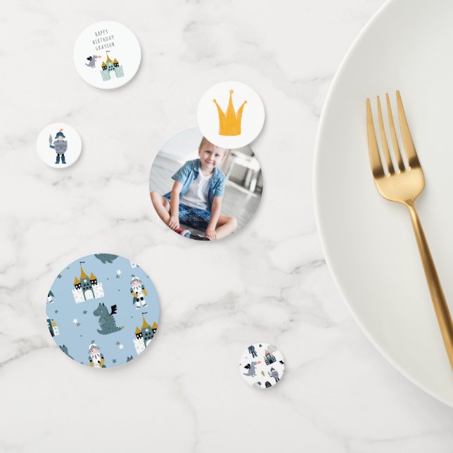 Knights & Dragons | Birthday Personalised Table Confetti (Group)
