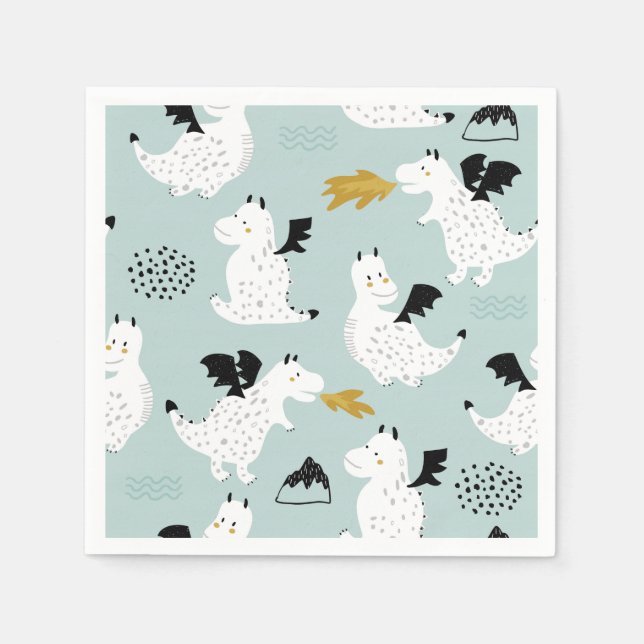 Knights & Dragons | Fairytale Birthday Party Napkin (Front)