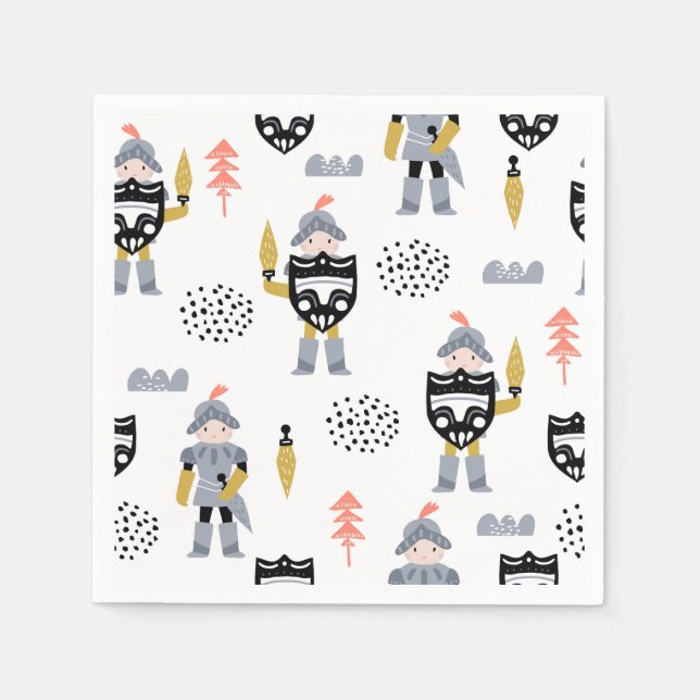Knights & Dragons | Fairytale Birthday Party Napkin (Front)