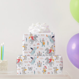 Knights & Dragons Wrapping Paper