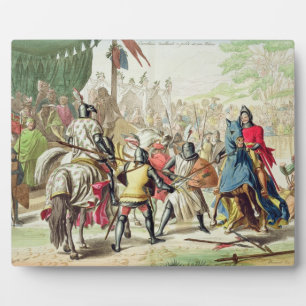 Knights Duelling on Foot in a Tournament, plate 1 Plaque