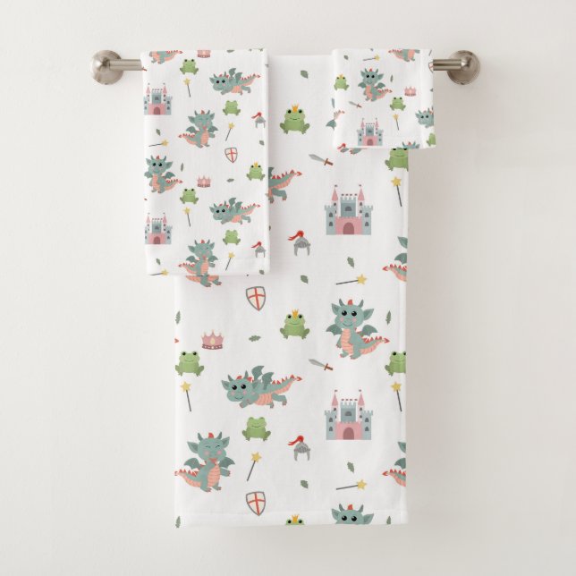 Knights Fairytale Mediaeval Castle Nursery Bath Towel Set (Insitu)