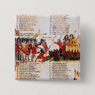Knights Fighting 15 Cm Square Badge