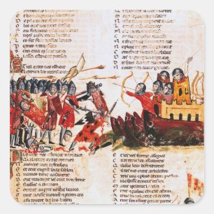 Knights Fighting Square Sticker