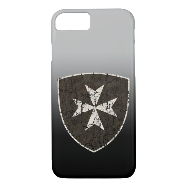Knights Hospitaller Cross, Distressed Case-Mate iPhone Case (Back)