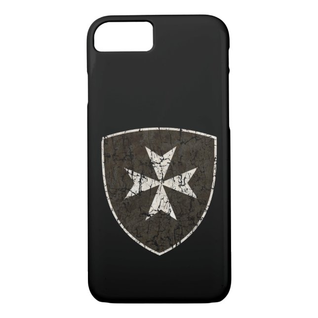 Knights Hospitaller Cross, Distressed Case-Mate iPhone Case (Back)