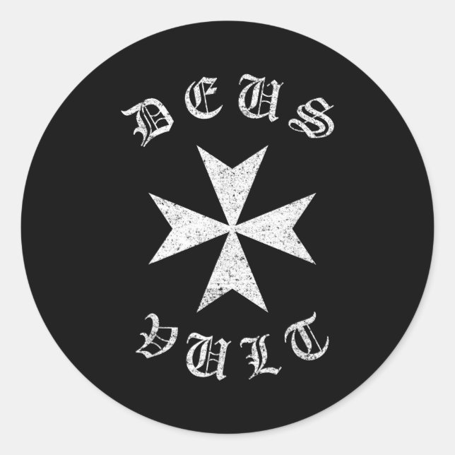 Knights Hostaller Maltese Catholic Christian Deus  Classic Round Sticker (Front)