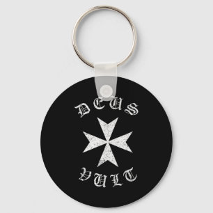 Knights Hostaller Maltese Catholic Christian Deus Key Ring